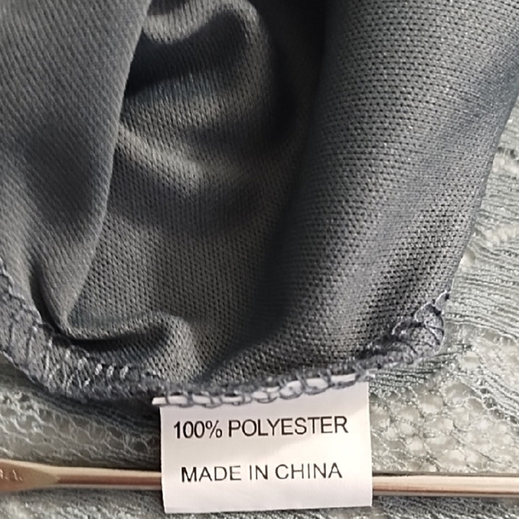 Fit & Flair A-line Silvery Grey Soft Lace Midi Dress for Special Occasion Lined - Picture 9 of 12